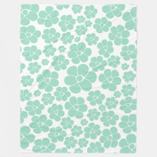 Manta Polar Patrón de flor - Verde (Casa de la Moneda)