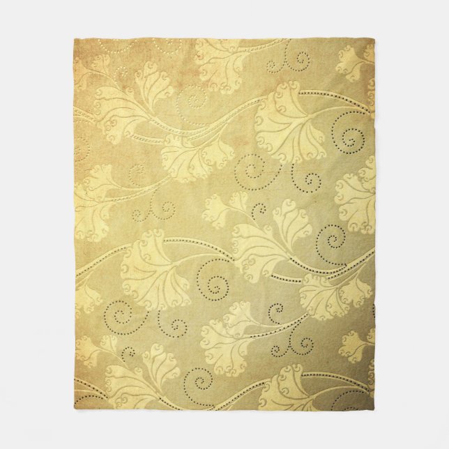 Manta Polar Patrón de flor vintage Grunge. (Anverso)