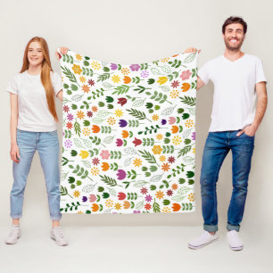 Manta Polar Patrón de Flora y Fauna de estilo escandinavo