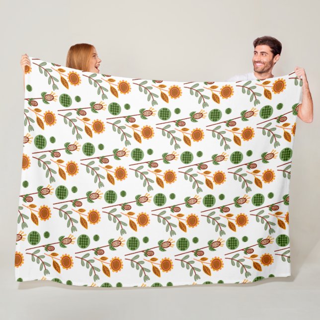 Manta Polar Patrón de flores (In situ)