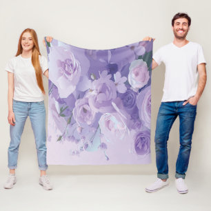 Manta Polar Patrón de flores blandas