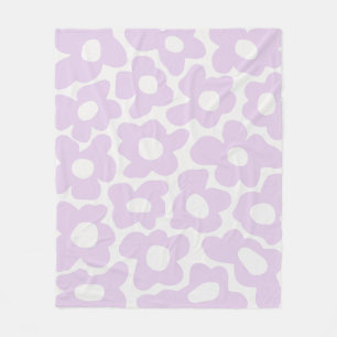 Manta Polar Patrón de flores de bebé Lilac Purple Retro Groovy