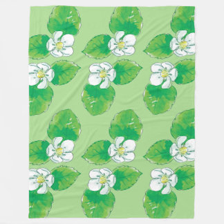 Manta Polar patrón de flores de fresa