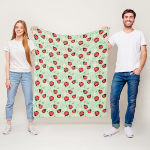 Manta Polar Patrón de flores de mariquita