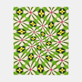 Manta Polar Patrón de flores estéticas