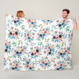 Manta Polar Patrón de flores primaverales coloridas