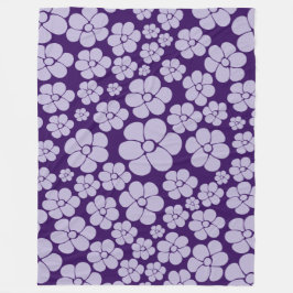 Manta Polar Patrón de flores - Púrpura