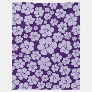 Manta Polar Patrón de flores - Púrpura