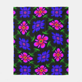 Manta Polar Patrón de flores rosas adorables