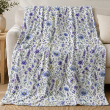 Patrón de flores silvestres acuarela púrpura azul