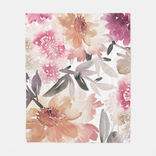 Manta Polar Patrón de fondo floral de acuarela, flor, arte, fl