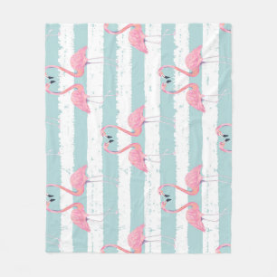 Manta Polar Patrón de fondo rayado Flamingo exótico
