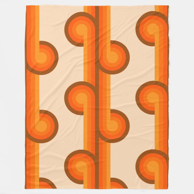 Manta Polar Patrón de formas geométricas retro sólido 1 (Anverso)