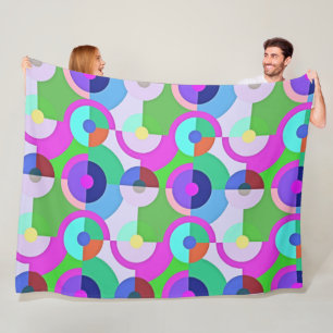 Manta Polar Patrón de formas geométricas retro sólido 5