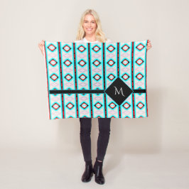 Manta Polar Patrón de franja de diamante azul rojo