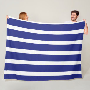 Manta Polar Patrón de franjas azul y blanca de la marina