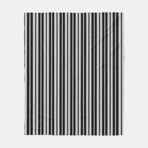 Manta Polar Patrón de franjas verticales grises y negras