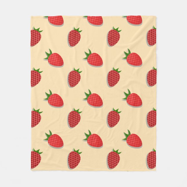 Manta Polar Patrón de fresa para buenas vibraciones en verano  (Anverso)