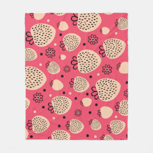 Manta Polar Patrón de fresa rosa: diseño dulce sin soldadura