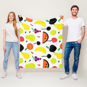 Manta Polar Patrón de frutas de la Neón de Brillo Tropical