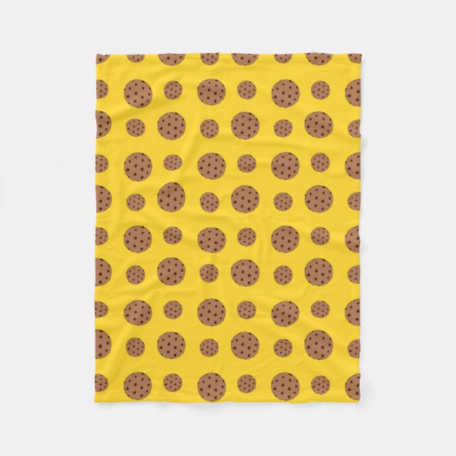 Manta Polar Patrón de galletas de chocolate amarillo (Anverso)