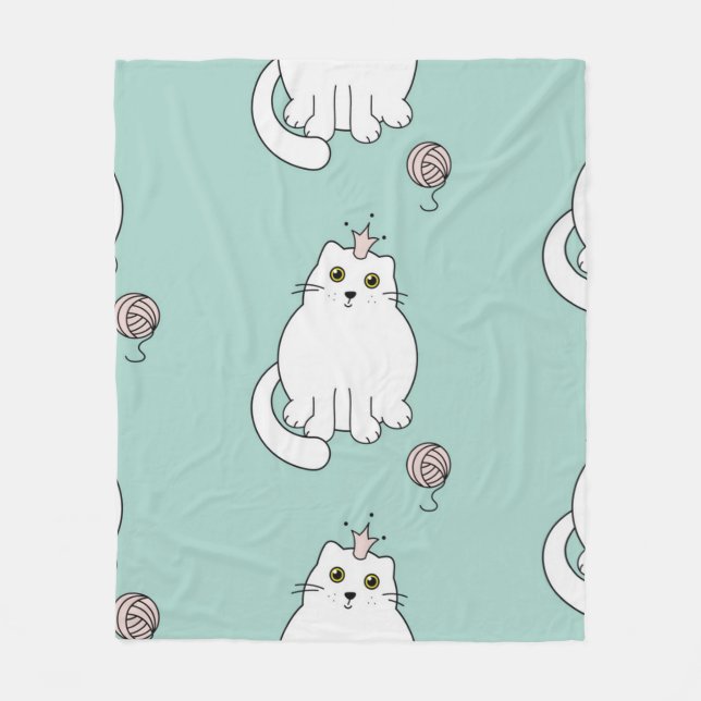 Manta Polar Patrón de gato (Anverso)