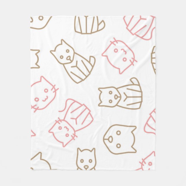 Manta Polar Patrón de gato (Anverso)
