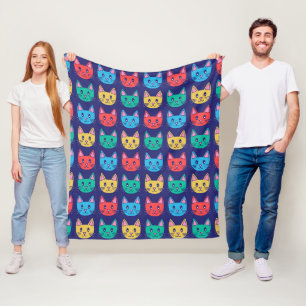 Manta Polar Patrón de gato de corte