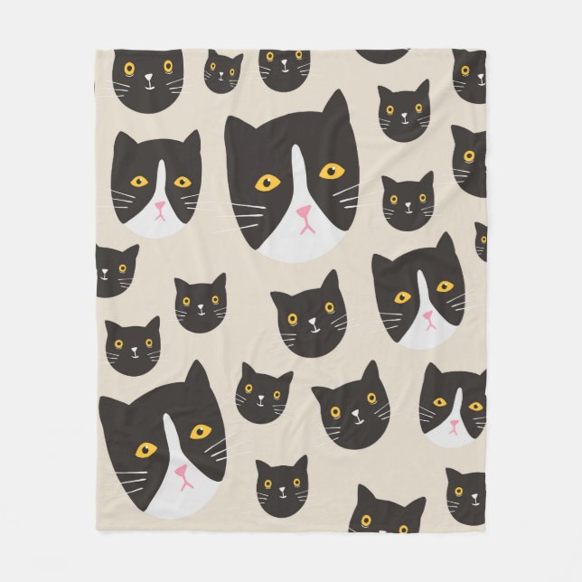 Manta Polar Patrón de gato sin soldadura/ (Anverso)