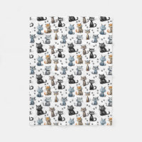 Patrón de gatos con caras gruesas y pinturas