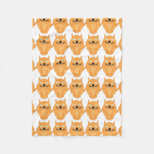 Manta Polar Patrón de gatos Naranja