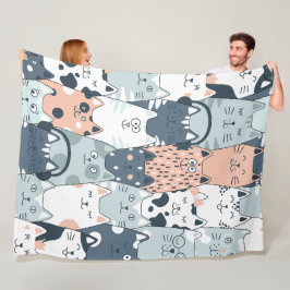 Manta Polar Patrón de gatos sin soldadura