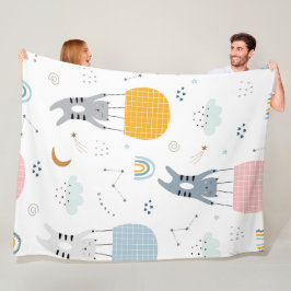 Manta Polar Patrón de gatos sin soldadura