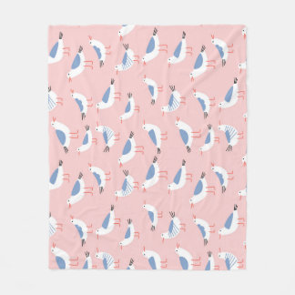 Manta Polar Patrón de gaviotas de Personalizado suave