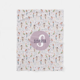 Manta Polar Patrón de Gimnasia Púrpura de chicas Monograma Niñ