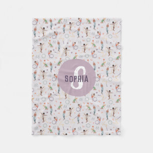 Manta Polar Patrón de Gimnasia Púrpura de chicas Monograma Niñ