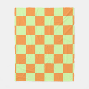 Manta Polar Patrón de Gingham controlado por cítricos verdes n
