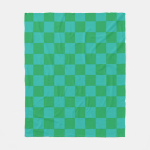 Manta Polar Patrón de Gingham de Green Blue Checkered