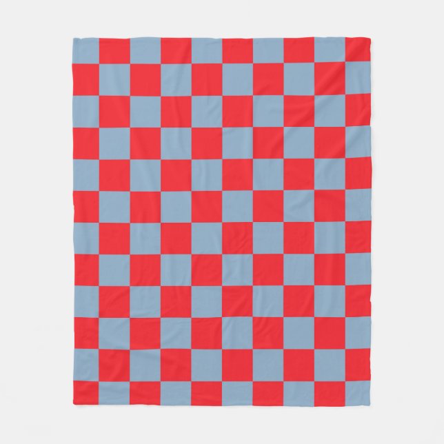 Manta Polar Patrón de Gingham de Red Blue Checkered (Anverso)