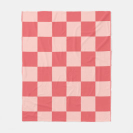Manta Polar Patrón de Gingham de Red Checkered Rosa