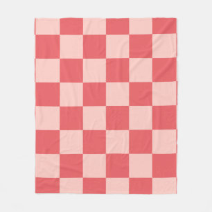 Manta Polar Patrón de Gingham de Red Checkered Rosa