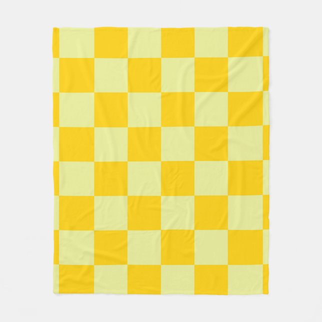 Manta Polar Patrón de Gingham de Yellow Checkered (Anverso)