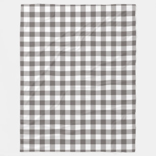 Manta Polar Patrón de Gingham gris