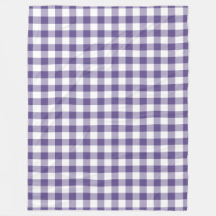 Manta Polar Patrón de Gingham púrpura ultra violeta