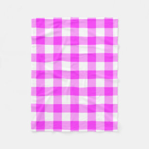 Manta Polar Patrón de Gingham rosa y Blanco