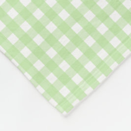 Manta Polar Patrón de Gingham verde Pastel