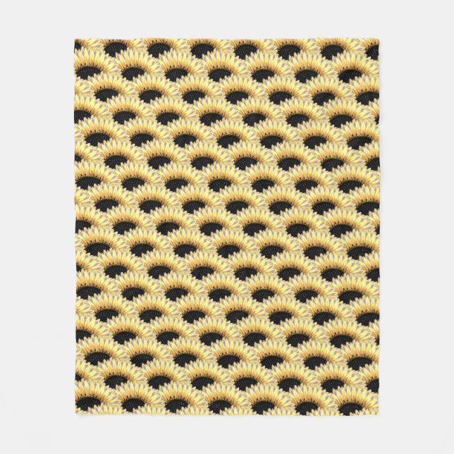 Manta Polar Patrón de girasoles sin costuras (Anverso)