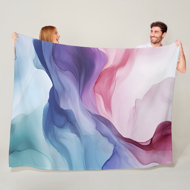 Manta Polar Patrón de giro de humo del arcoiris (In situ)