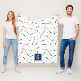 Manta Polar Patrón de golf personalizado monograma femenino