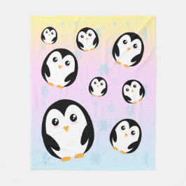 Manta Polar Patrón de gradiente de pingüino pastel de color